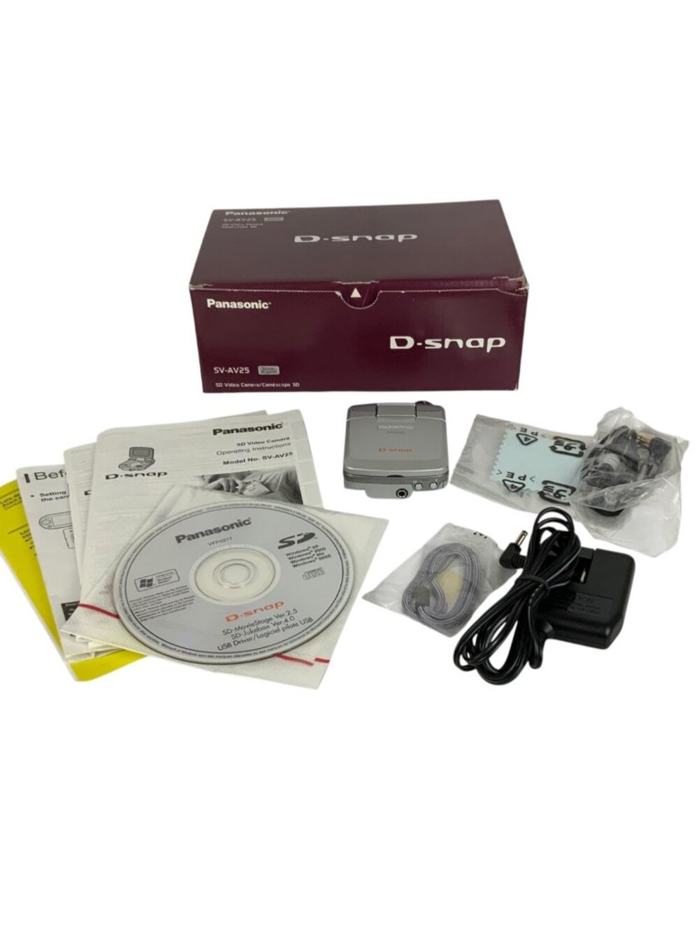 Panasonic D-Snap SV-AV25 2MP Digital SD Video Camera With Accessories & Box